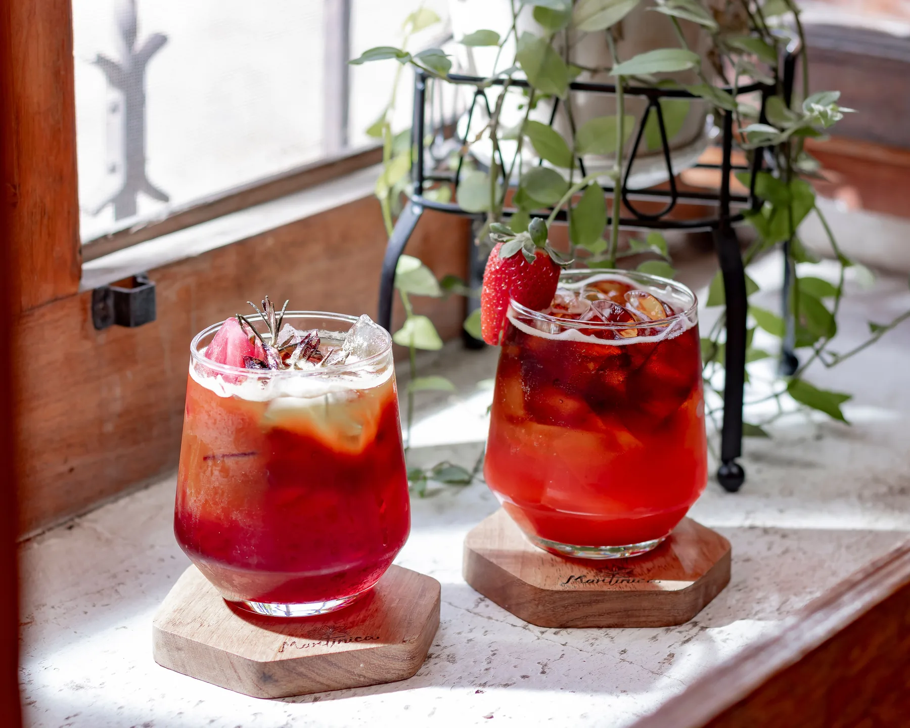 Two botanical fruit mocktails